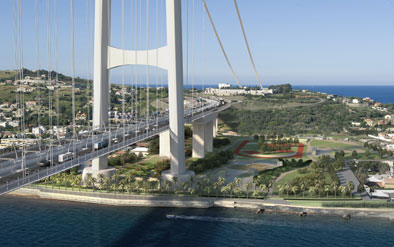 rendering, simulazione di impatto ambientale infrastrutture, ponte sullo stretto