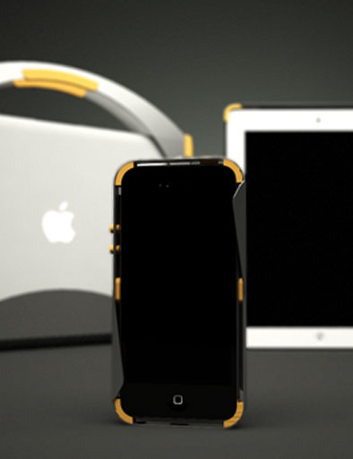 concept design, progettazione, rendering di custodie protettive per  prodotti apple